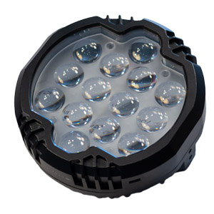 Round shaped LED spotlight used for crane safety manufactured by Straits Lighting