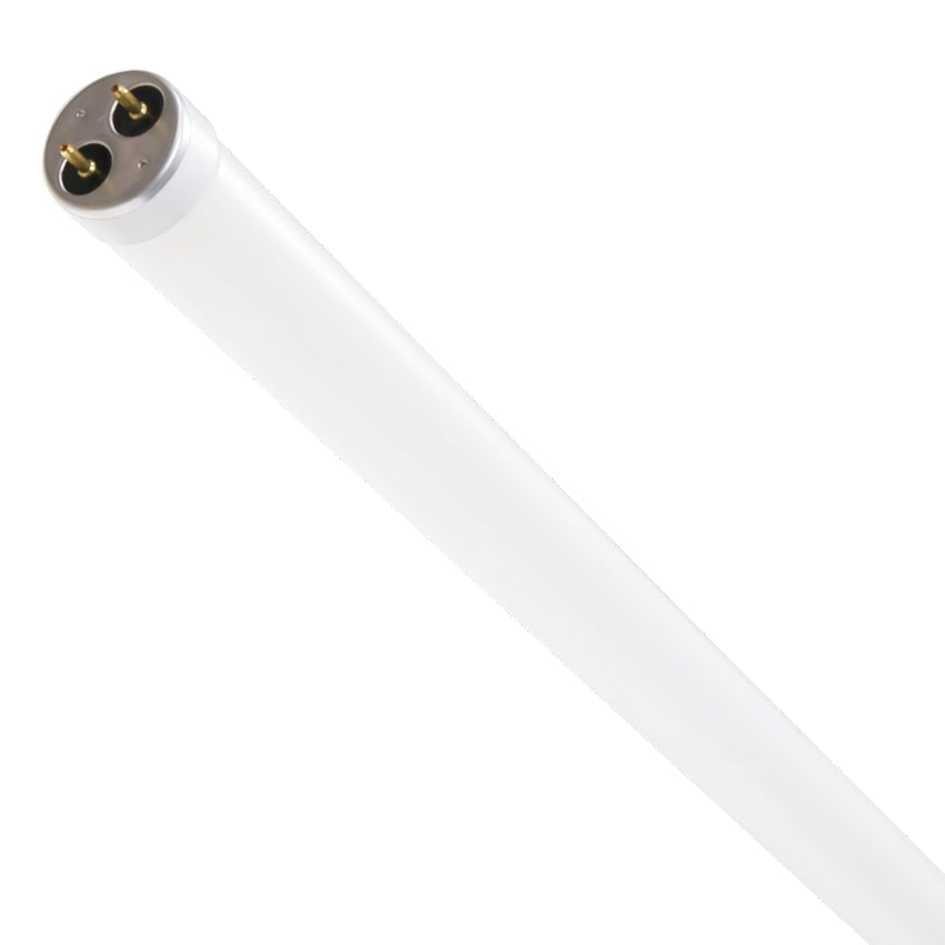 LED tube showing the double prongs for power