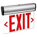 LED Emergency Exit Sign - Single Face Clear Edge Lit - Surface Mount - Red - Battery Backup - Fire Resistant | Topaz