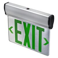 LED Emergency Exit Sign - Double Face Mirrored Edge Lit - Surface Mount - Green - Battery Backup - Fire Resistant | Topaz