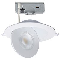 Satco 6" 15W Round Gimbaled LED Downlight - Selectable CCT, 1400 Lumen Max, White Housing