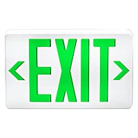 LED Emergency Exit Sign - Green - Battery Backup - Fire Resistant - Topaz