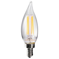 Keystone 5.5W CA11 LED Light Bulb - 500 Lumens - 3000K - Clear Lens - E12 Base - ≥90 CRI - 120V