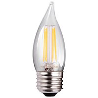 Keystone 5.5W CA11 LED Light Bulb - 500 Lumens - 3000K - Clear Lens - E26 Base - ≥90 CRI - 120V