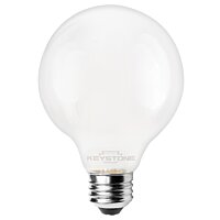 Keystone 5.5W G25 LED Light Bulb - 500 Lumens - 2700K - Frosted Lens - E26 Base - ≥90 - 120V