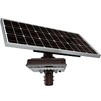 30W Solar LED Street Light - 5900 Lumens, 5000K, T3 Lens, Dark Bronze | Off Grid | Solera