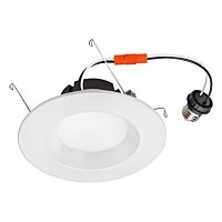 6" CCT Selectable, LED Canless Recessed Downlight - 9W - 770 Lumens - E26 Adapter - Smooth White Trim | Topaz