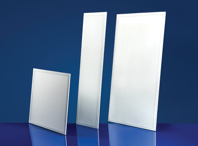 Three LED flat panels in sizes of 1x4, 2x2, and 2x4 next to each other